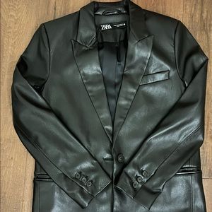 Zara leather blazer